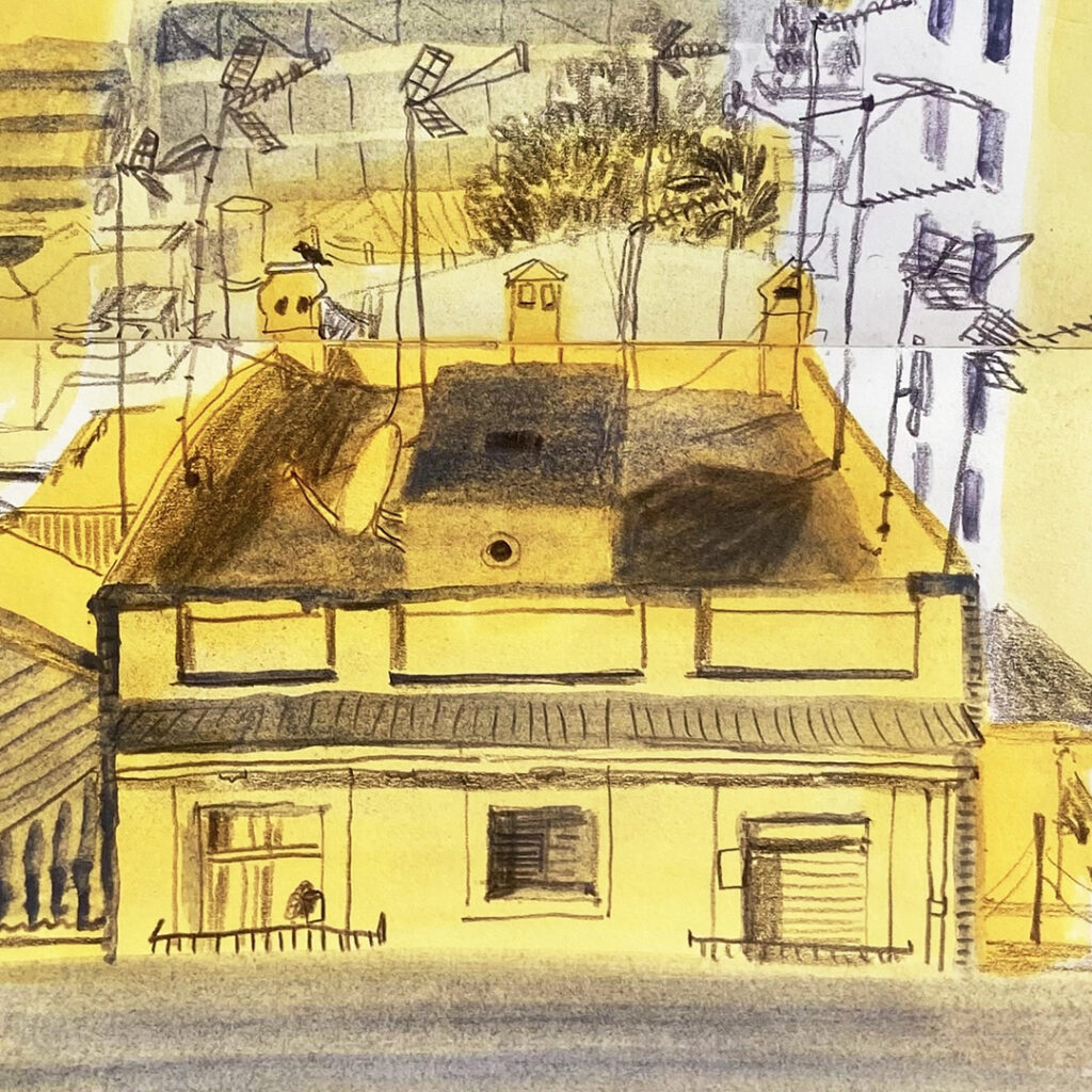 View of rooftop - mostly yellow