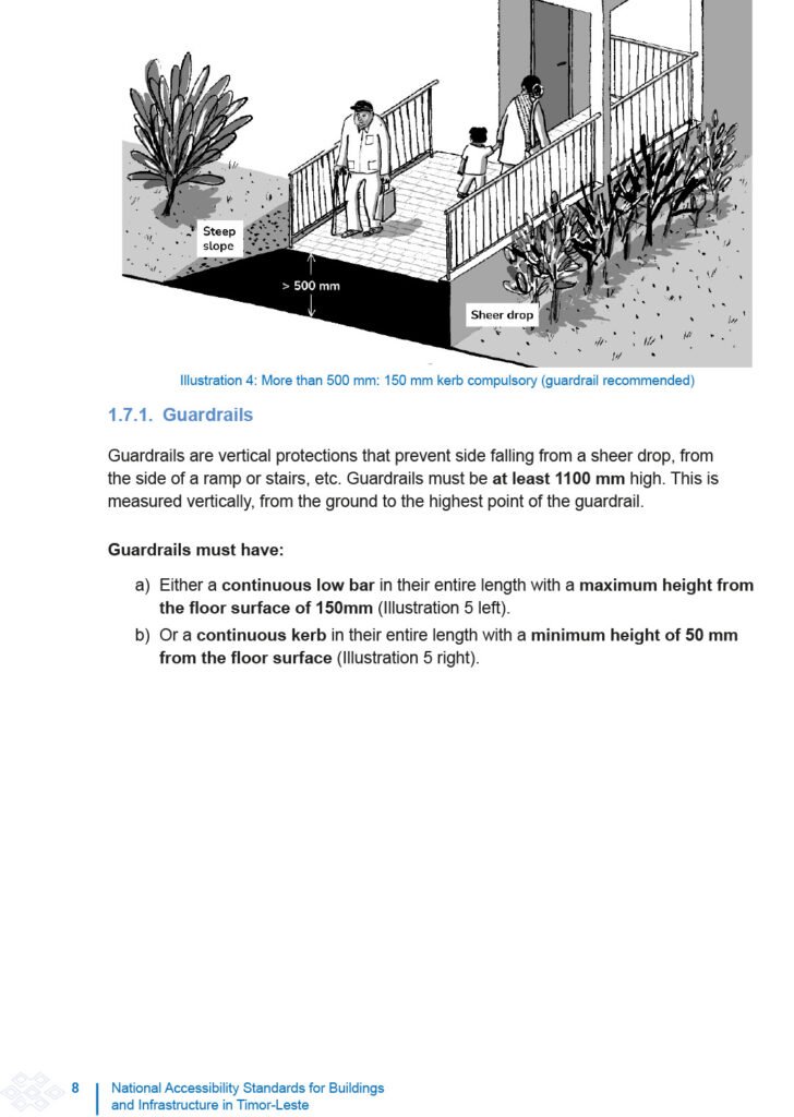 Page comprenant du texte et une illustration d'accessibilité en noir et blanc.